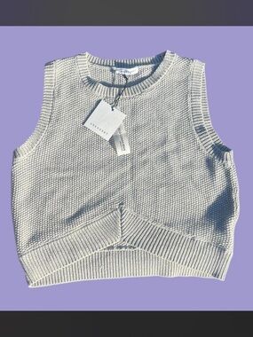 Crescent Ivory Knit Cropped Tank